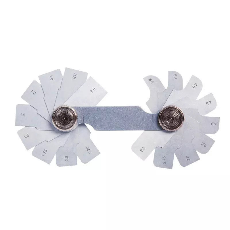 INSIZE Radius Gauge Stainless Steel Body, 18 Leaves and 0.4-6 mm Range, 4817-18