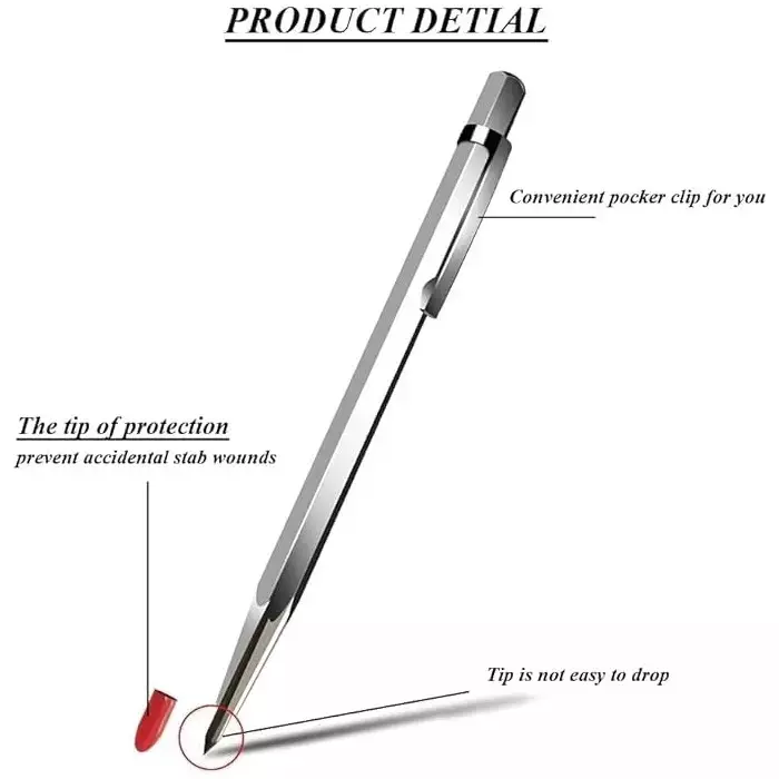 A.D INTERNATIONAL Machinist's Engraving Pen Scriber with Tungsten Carbide Tip and 150 mm Overall Length, IC-8V80-L495 (Pack of 3)