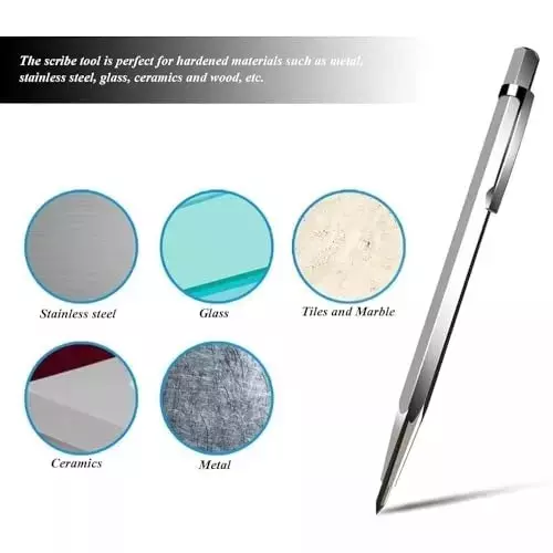 A.D INTERNATIONAL Machinist's Engraving Pen Scriber with Tungsten Carbide Tip and 150 mm Overall Length, IC-8V80-L495 (Pack of 3)