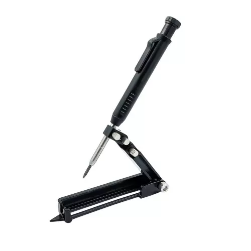Buyohlic International Multi-Function Scribing Tool Aluminium Alloy with Deep Hole Pencil for Tiling, Paving, Stud Walls, Gables, Paneling, Furniture Fitting, 100-CS-153