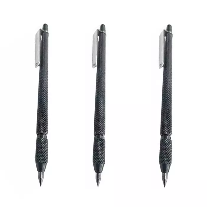 Buyohlic International Carbide Pen Scriber with 135 mm OAL and 27 mm Tip Length for General DIY, Workshop, Metal & Wood Workers, B7-3DES-PSZ1 (Pack of 3 Kit)