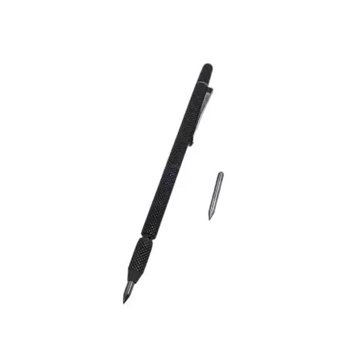 Buyohlic International Carbide Pen Point Tip Scriber Pen with Extra Tip Black Color and Compact Design, 60-CP-101 (Pack of 3)