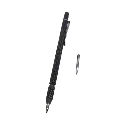 Buyohlic International Carbide Pen Point Tip Scriber Pen with Extra Tip Black Color and Compact Design, 60-CP-101 (Pack of 3)