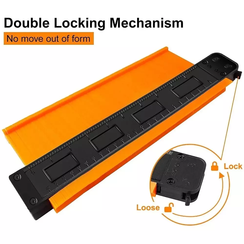 NIKTION Contour Gauge Duplicator Tool 27.5 cm Shaft Length ABS For All Kinds Of Woodworking, Flooring, Tiles, Mounting Glass, Etc.