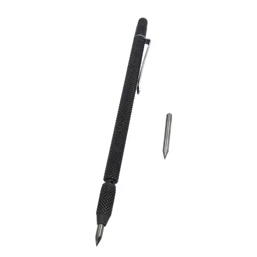 Buyohlic International Carbide Pen Point Tip Scriber Pen with Extra Tip Black Color and Compact Design, 60-CP-101