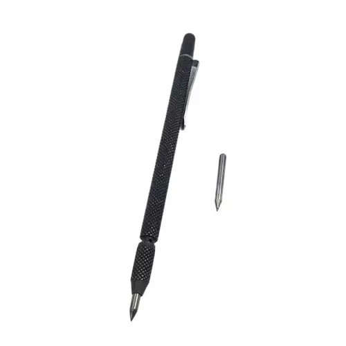 Buyohlic International Carbide Pen Point Tip Scriber Pen with Extra Tip Black Color and Compact Design, 60-CP-101