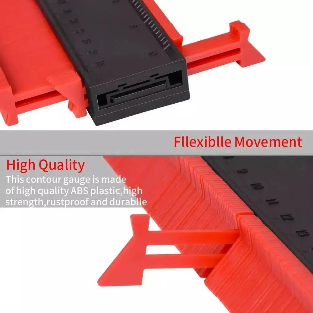 NIKTION Contour Gauge 254 mm (10 inch) 30 cm Shaft Length Plastic For All Kinds Of Woodworking, Flooring, Tiles, Mounting Glass, Etc.