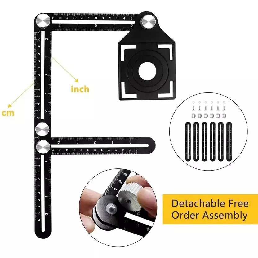 GENERIC Magnetic Multi-Angle Measuring Device Black 120 cm Length Plastic & Steel Hand Grip for Home & Professional Use,