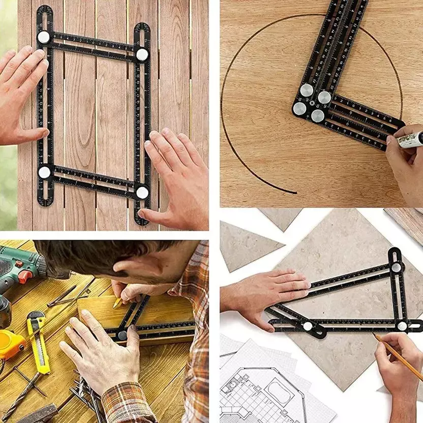GENERIC Magnetic Multi-Angle Measuring Device Black 120 cm Length Plastic & Steel Hand Grip for Home & Professional Use,