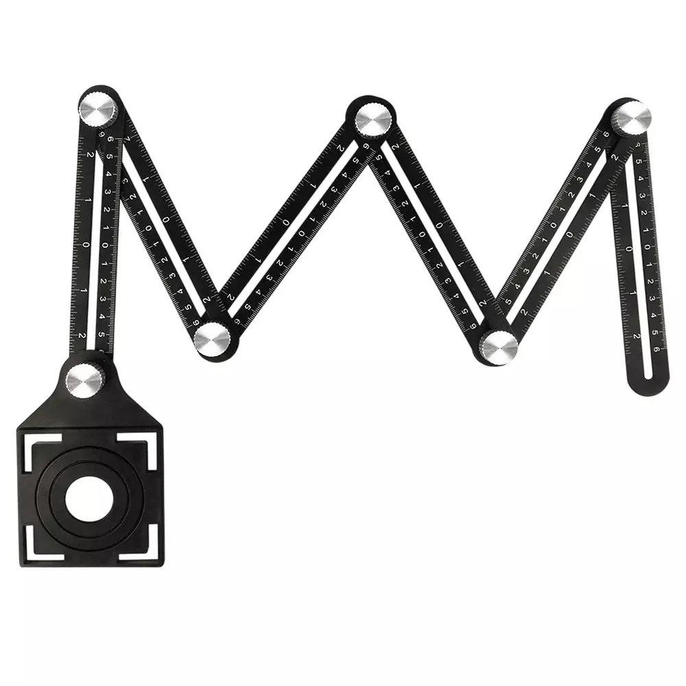 HBD SALES Six Fold Measuring Ruler 30 cm (12 inch) Shaft Length Aluminium Black