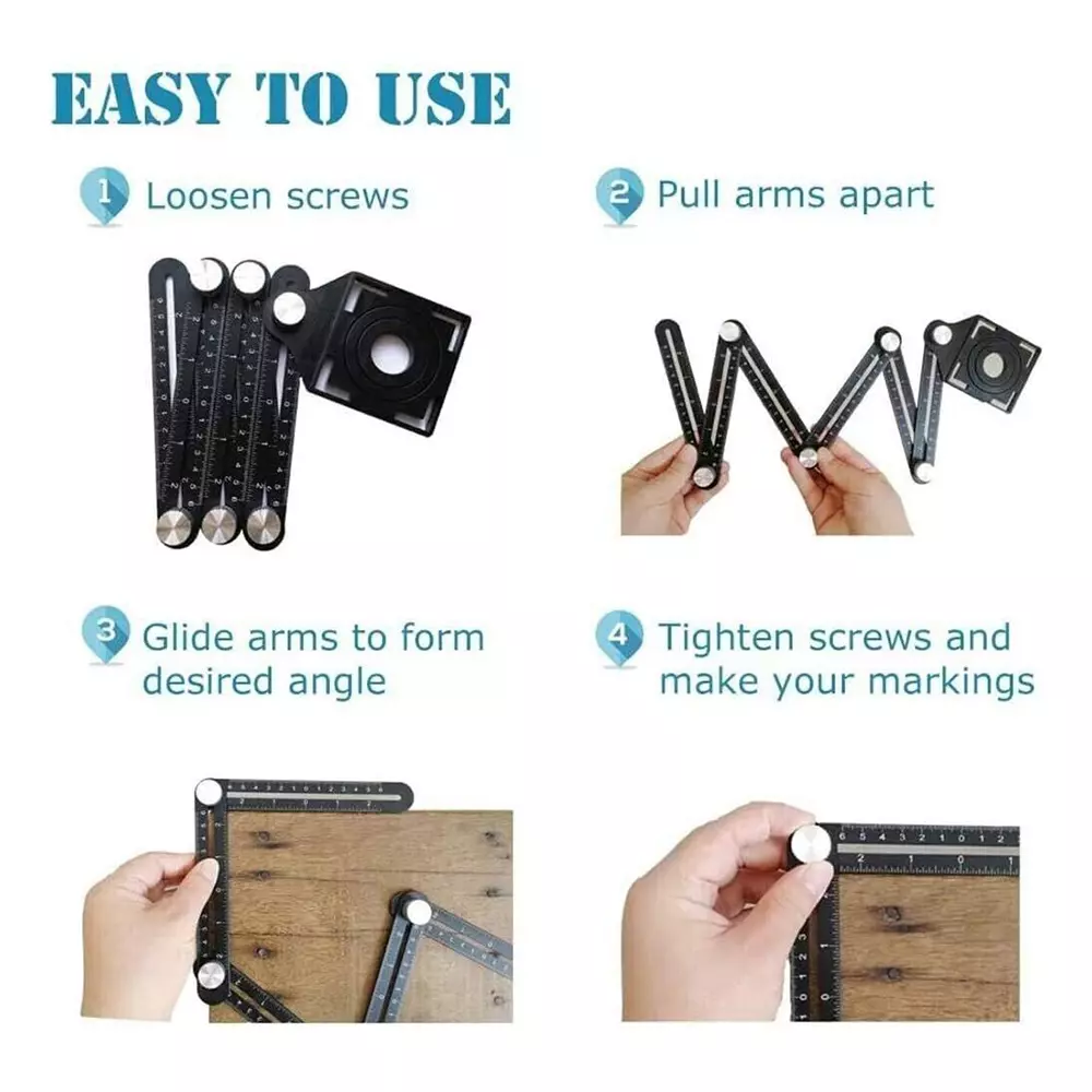 GETANYWAY Hole Maker Marking Gauge 30 cm (11.8 inch) Shaft Length Aluminum Black