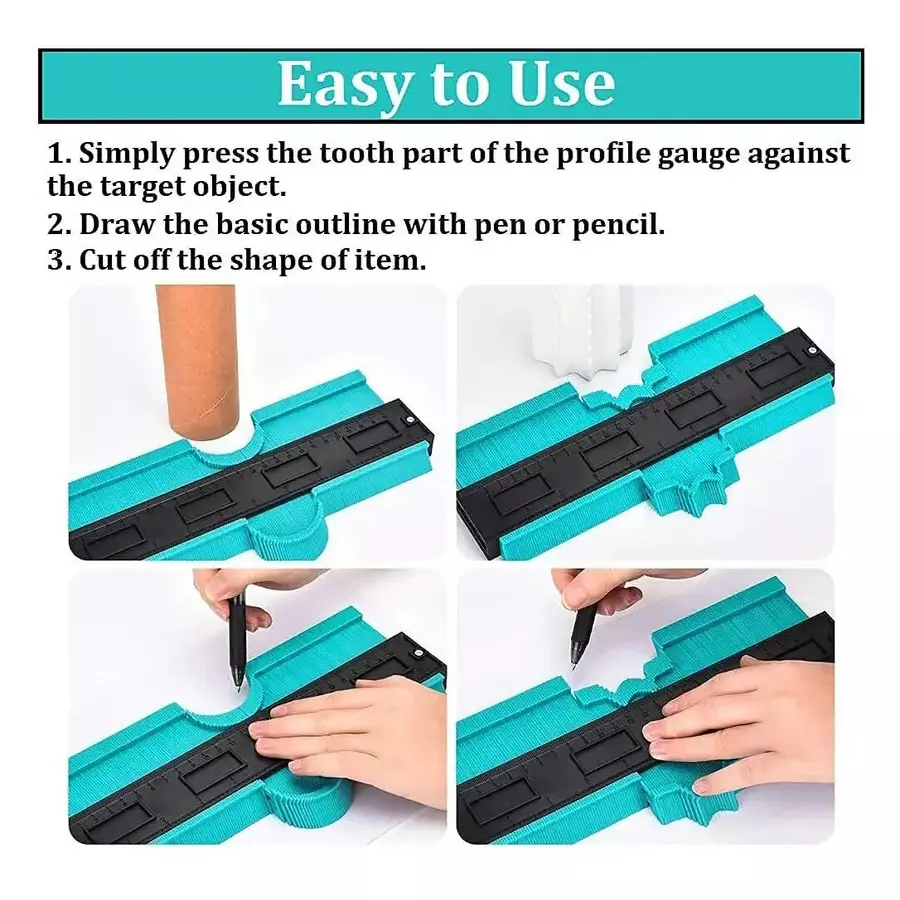 FLOSTRAIN Contour Marking Gauge 250 mm (10 inch) with Lock Profile, Green & Black