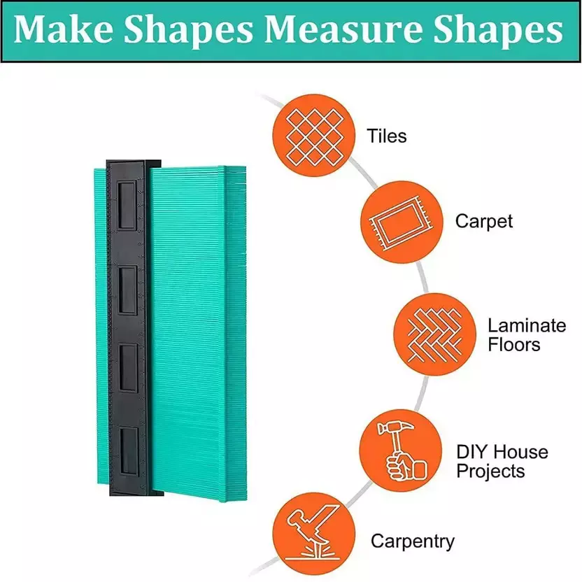 FLOSTRAIN Contour Marking Gauge 250 mm (10 inch) with Lock Profile, Green & Black
