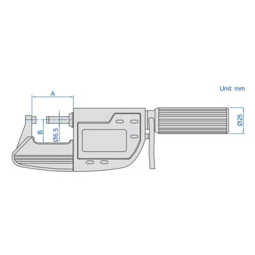 Insize Digital Micrometer/Snap Gage with Data Interface 75-100 mm, 3358-100