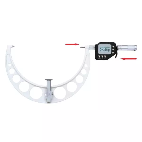 Insize Digital Micrometer Snap Gauge 125-150 mm Range, 3 µm Accuracy and 2 µm Parallelism, 3351-150AWL