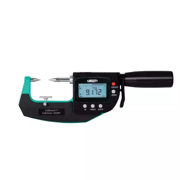 Insize Digital Point Micrometers/Snap Gauge Built In Wireless 0-25 mm/0-1 inch Range, 3354-251WL