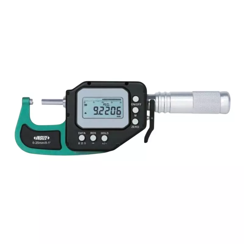 Insize Digital Micrometer Snap Gauge 0-25 mm Range, 1.4 µm Accuracy and 1 µm Parallelism, 3350-25AWL
