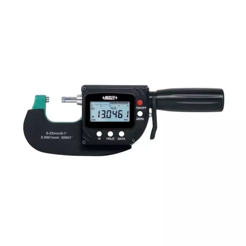 Insize High Precision Digital Micrometer Snap Gauge 0-25 mm Range, ± 0.5 µm Accuracy and 0.3 µm Repeatability, 3359-25AWL