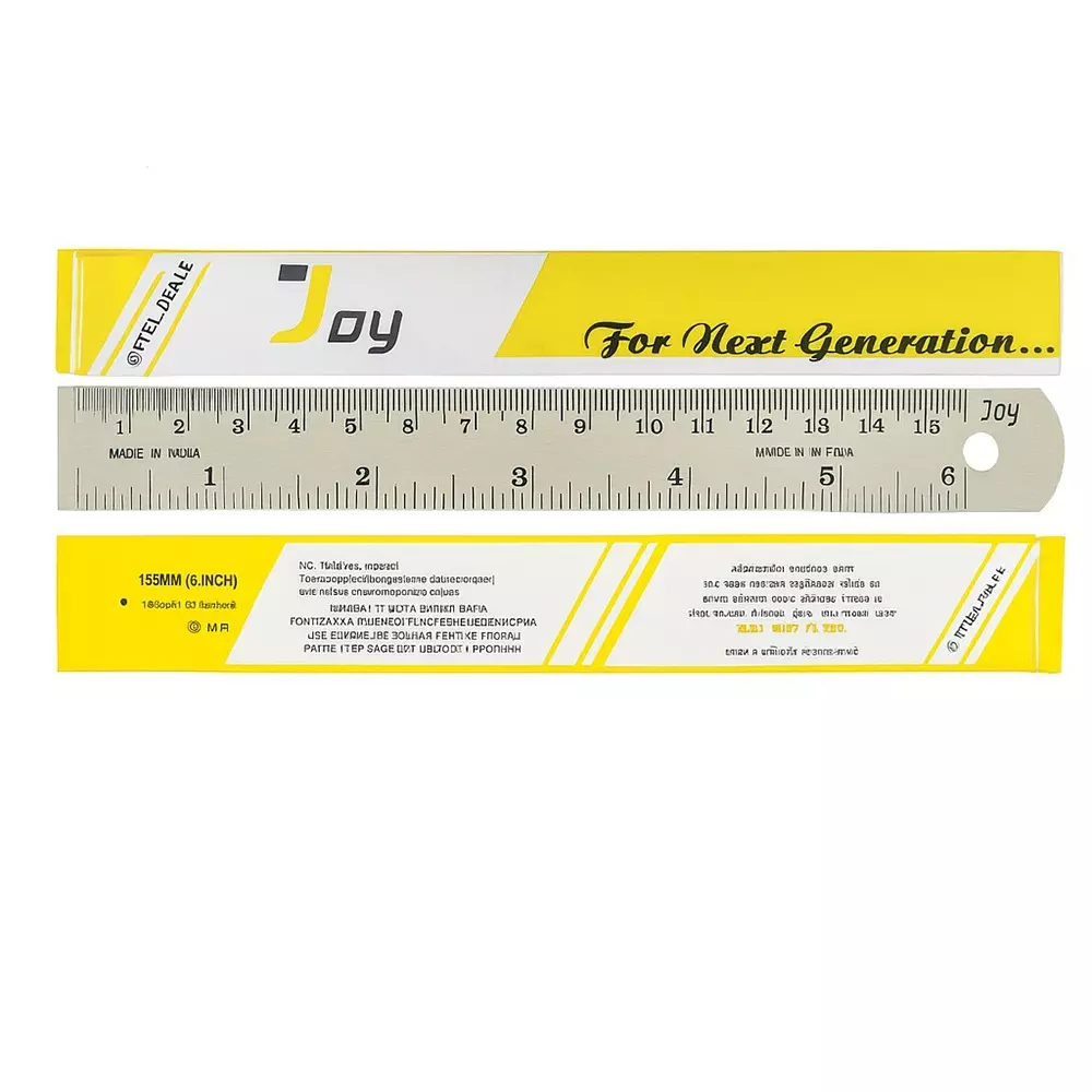 Jay Scale 6 Inch (15 cm) Stainless Steel Compact Style Metallic Color for Measurement Use, (Pack of 100 Pcs)