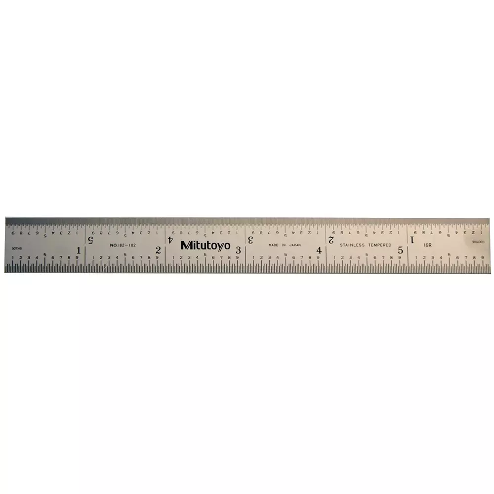 Mitutoyo Steel Ruler 6 inch (16R) Silver, 182-102