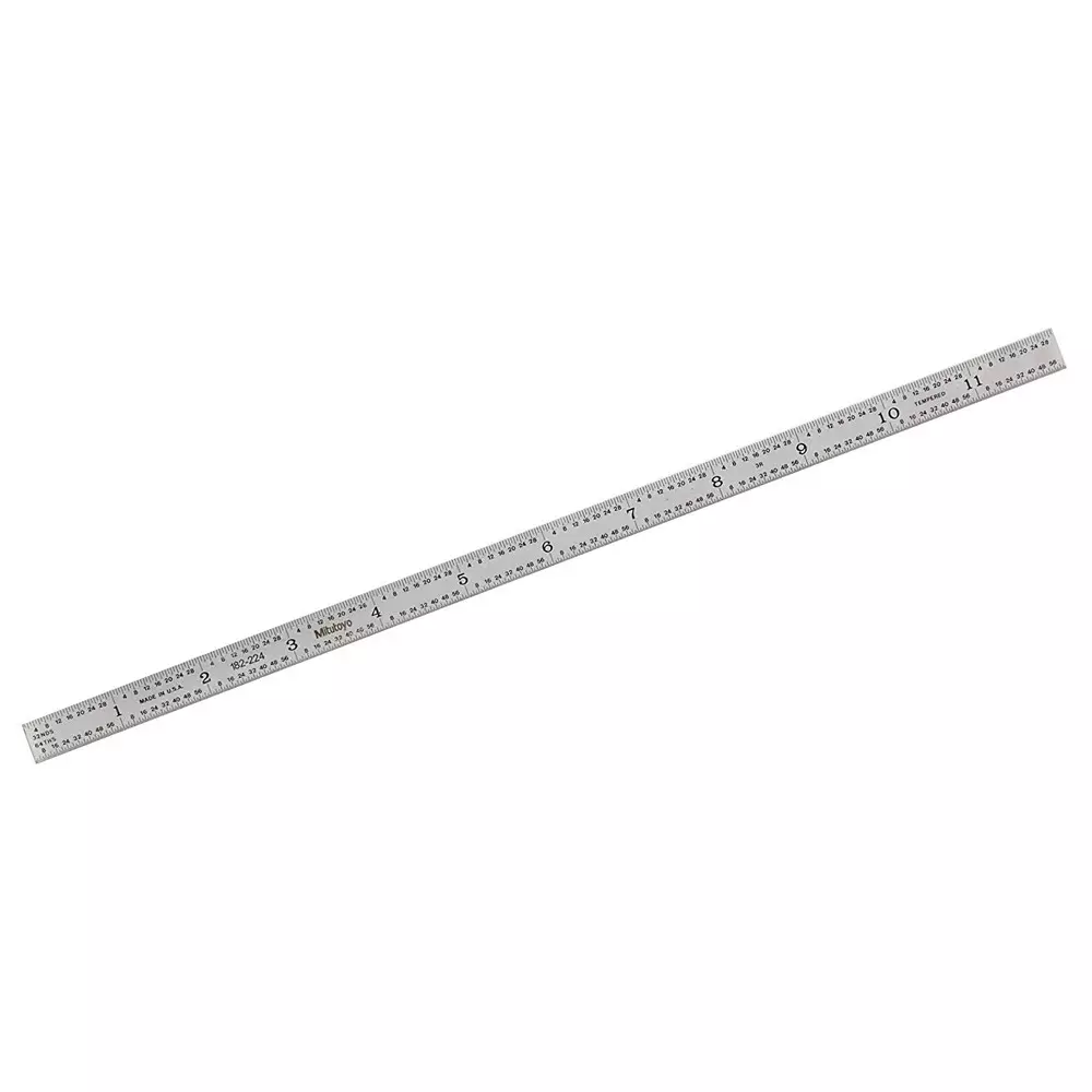 Mitutoyo Steel Ruler 12 inch (3R) Silver, 182-224