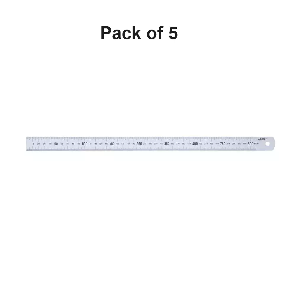 insize-steel-ruler-scale-economic-type-500-mm-20-inch-range-7110-500a-bag-of-5-pcs
