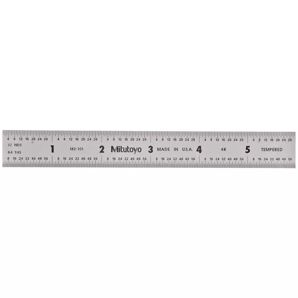 Mitutoyo Steel Ruler 6 inch (4R) Silver, 182-101