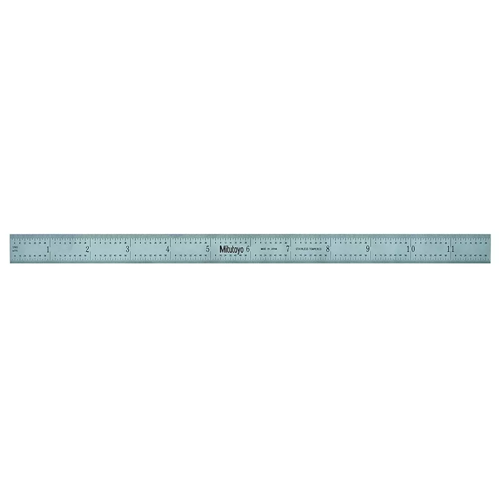 Mitutoyo Steel Ruler 12 inch (4R) Silver, 182-121