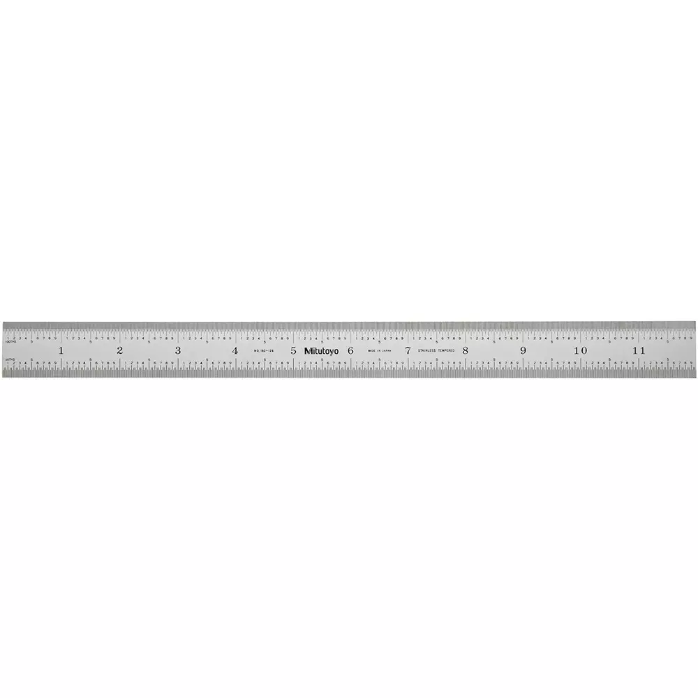 Mitutoyo Steel Ruler 12 inch x 300 mm Silver, 182-126