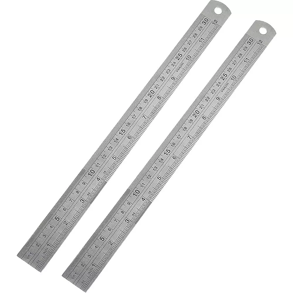 Kizer Stainless Steel Scale 12 inch (300 mm), KZ-151 (Pack of 2)