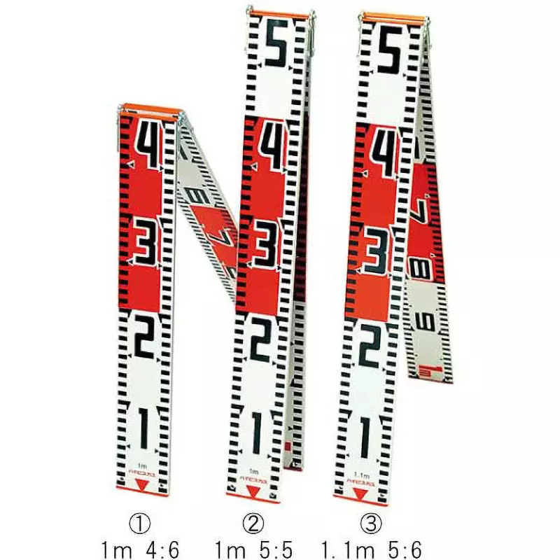 Hibiscus Folding Ruler 0.170833333333333 Type 20 cm intervals on both sides Red and white Scale Interval, -