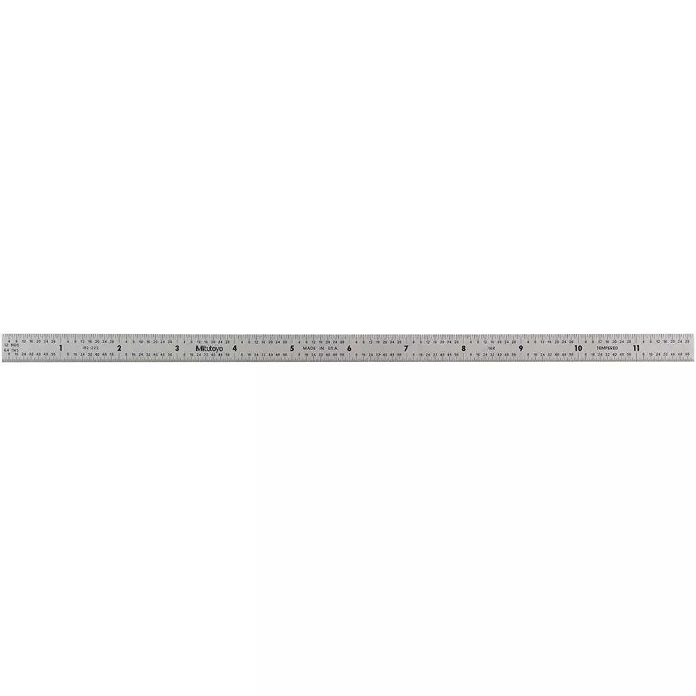 Mitutoyo Steel Ruler 12 inch (16R) Silver, 182-222