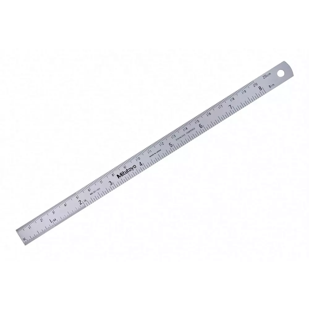 Mitutoyo Steel Ruler 8 inch/200 mm Silver, 182-303