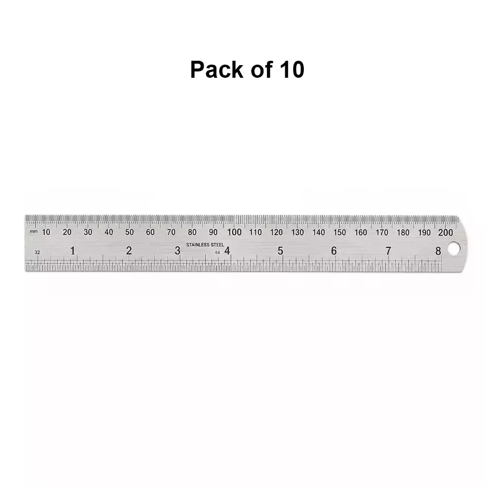 insize-steel-ruler-economic-type-8-inch-200-mm-range-7110-200a-pack-of-10
