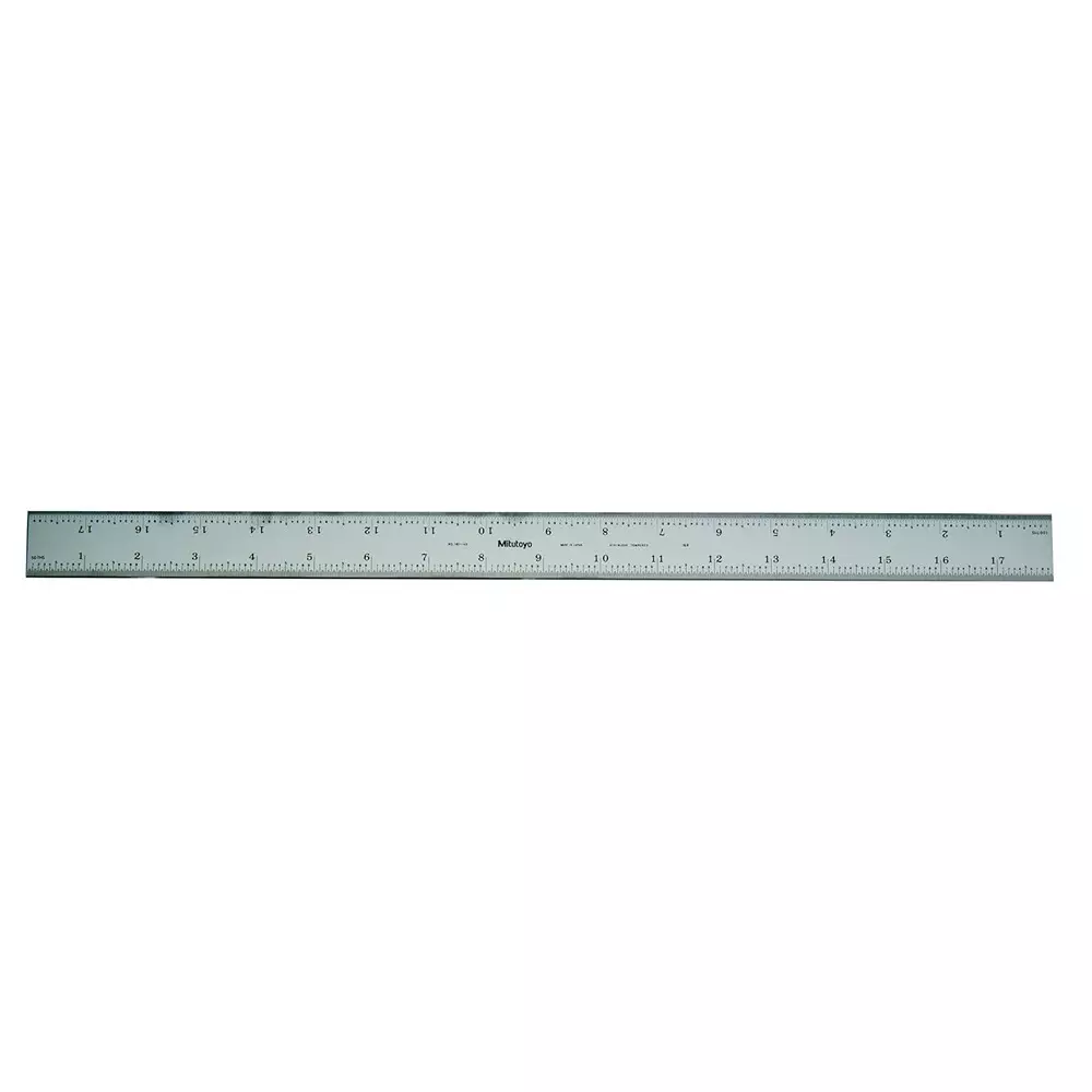 Mitutoyo Steel Ruler 18 inch (16R) Silver, 182-142