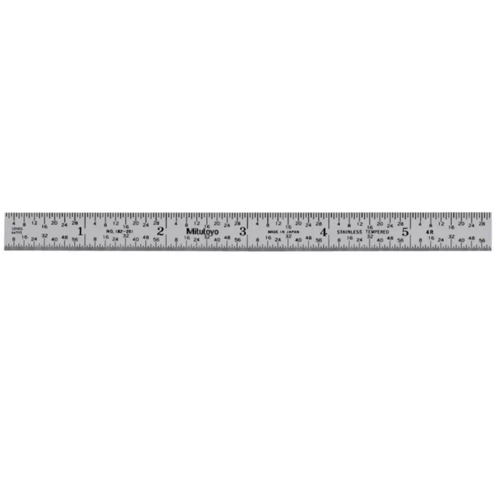 Mitutoyo Steel Ruler 6 inch (4R) Silver, 182-201