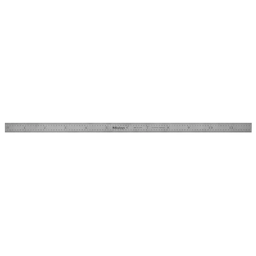 Mitutoyo Steel Ruler 12 inch (4R) Silver, 182-221