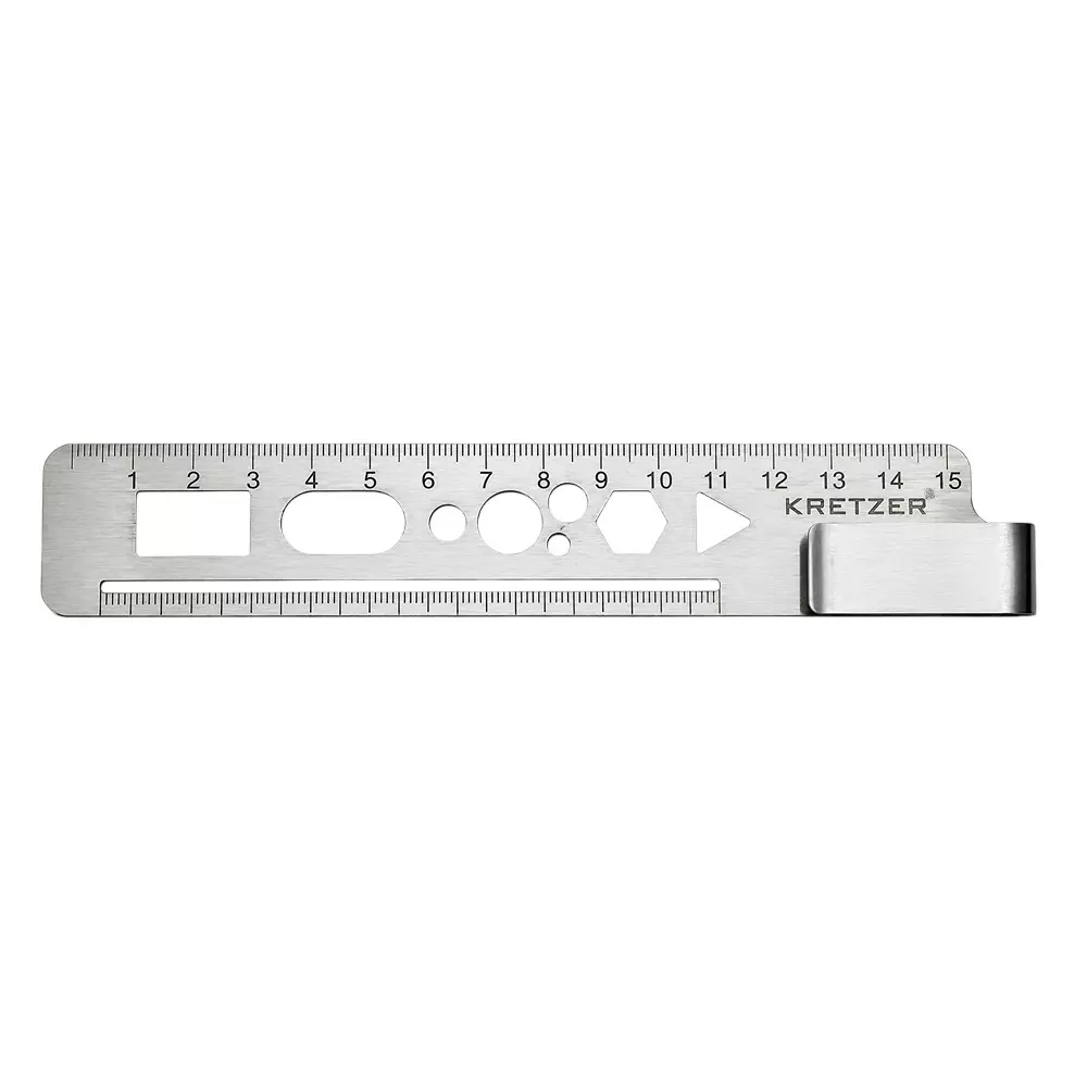 Kristeel Clip Rule With Geometric Shapes 0 - 150 mm Range Stainless Steel 170 mm Size, CRGS06