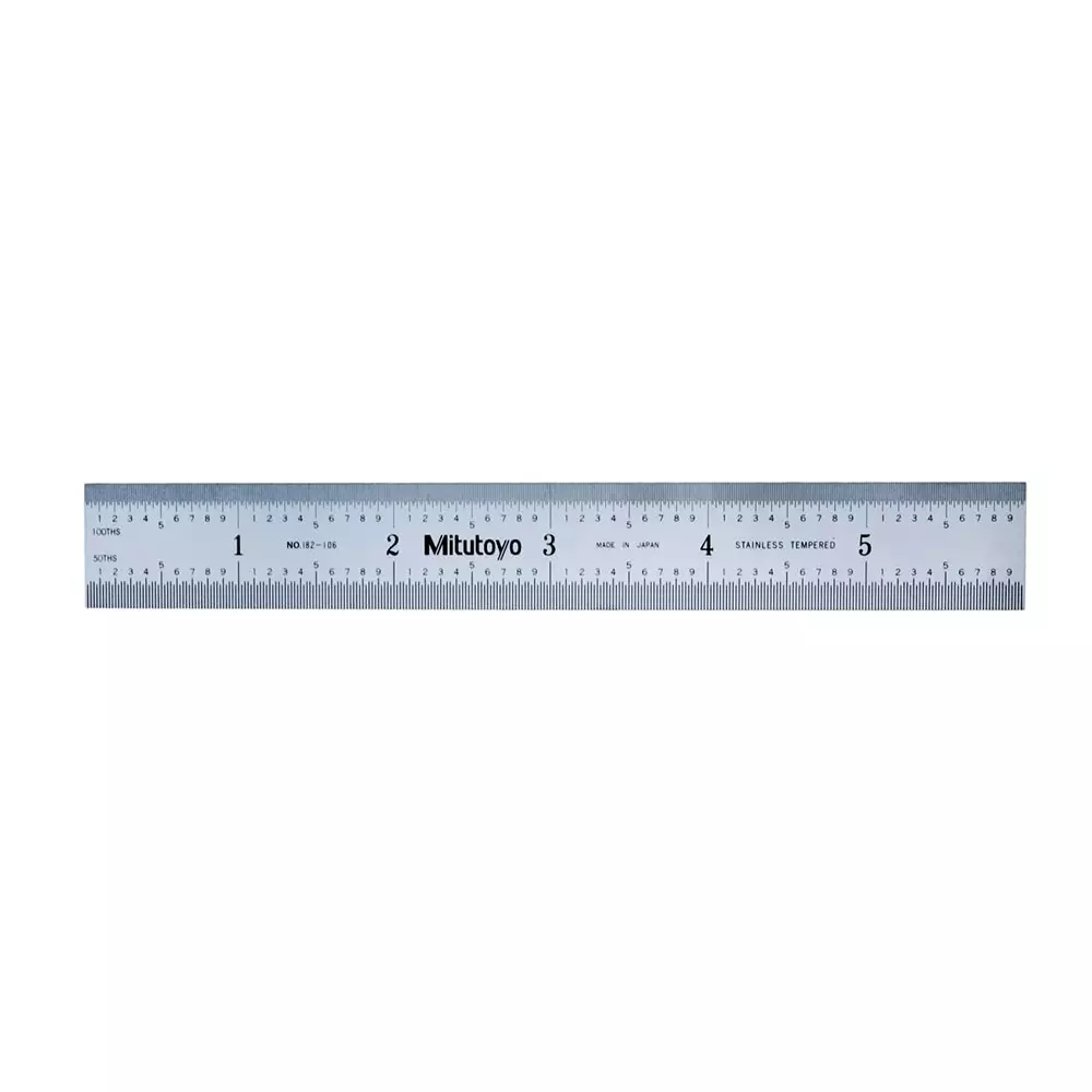 Mitutoyo Steel Ruler 6 inch x 150 mm Silver, 182-106
