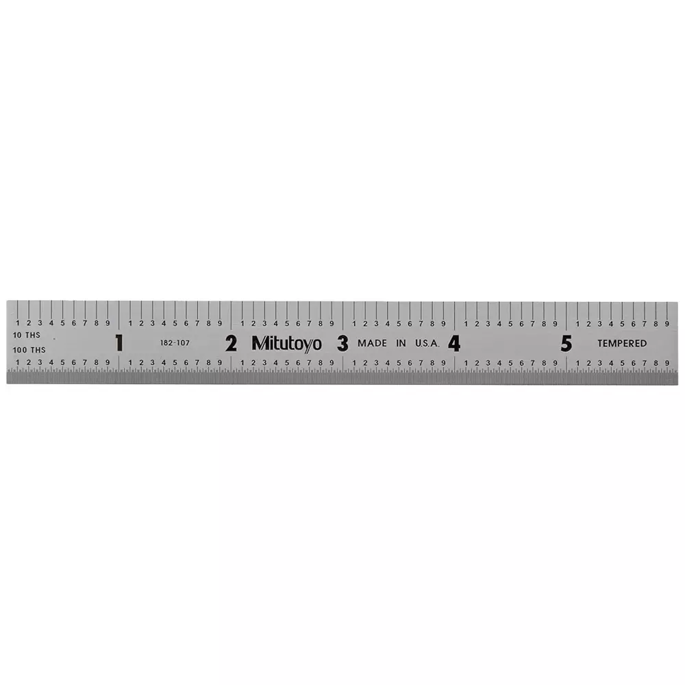 Mitutoyo Steel Ruler 6 inch x 150 mm Silver, 182-107