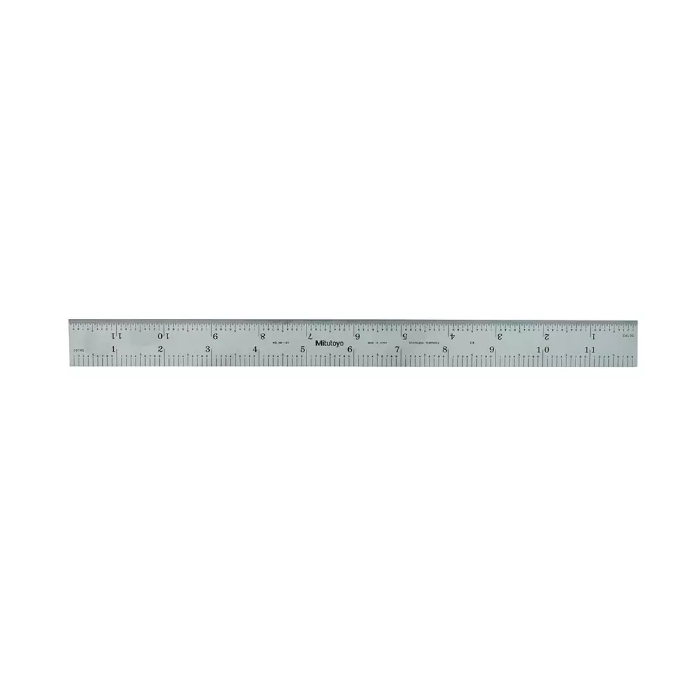 Mitutoyo Steel Ruler 12 inch (3R) Silver, 182-124