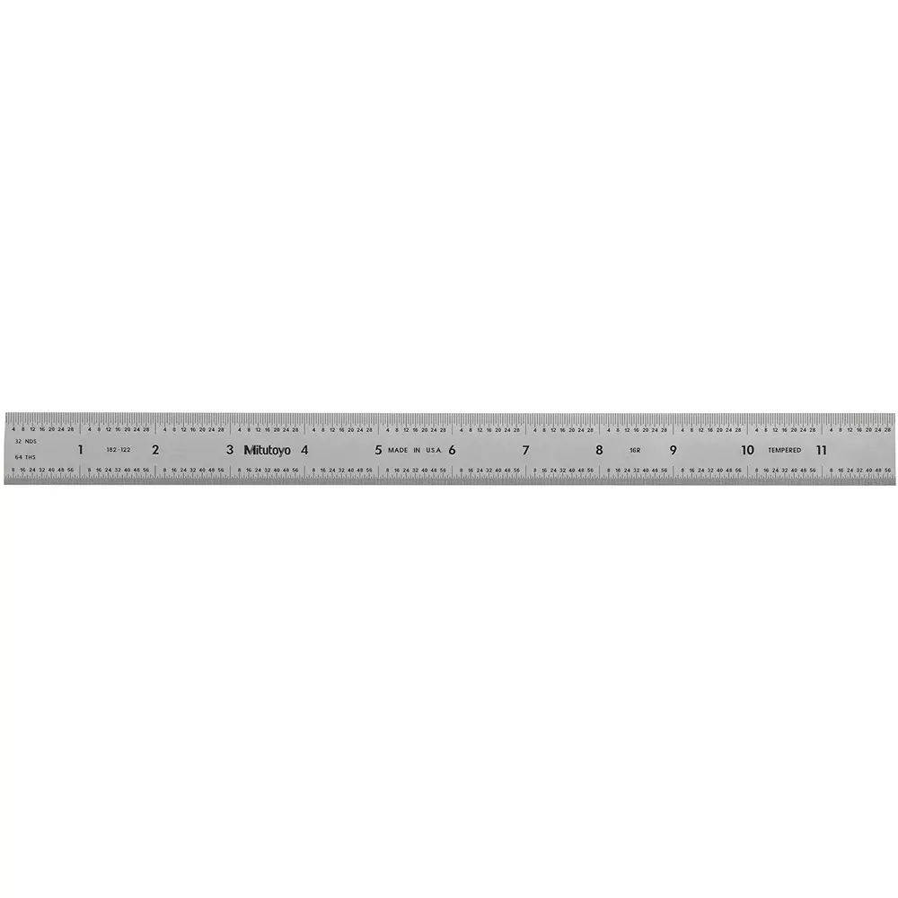 Mitutoyo Steel Ruler 12 inch (16R) Silver, 182-122