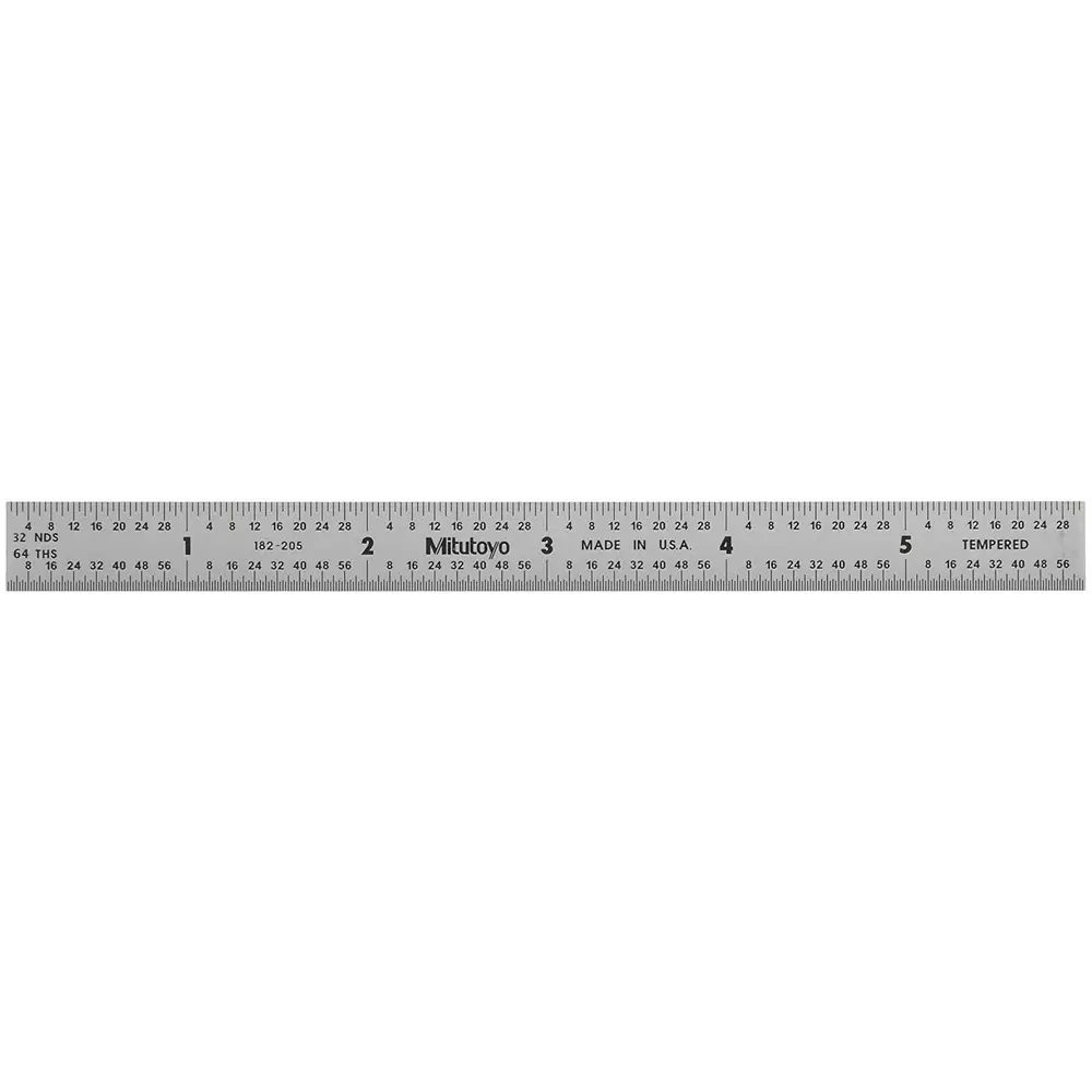 Mitutoyo Steel Ruler 6 inch x 150 mm Silver, 182-205
