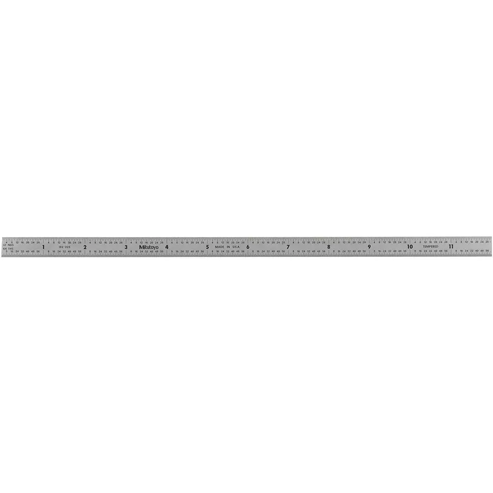 Mitutoyo Steel Ruler 12 inch x 300 mm Silver, 182-225