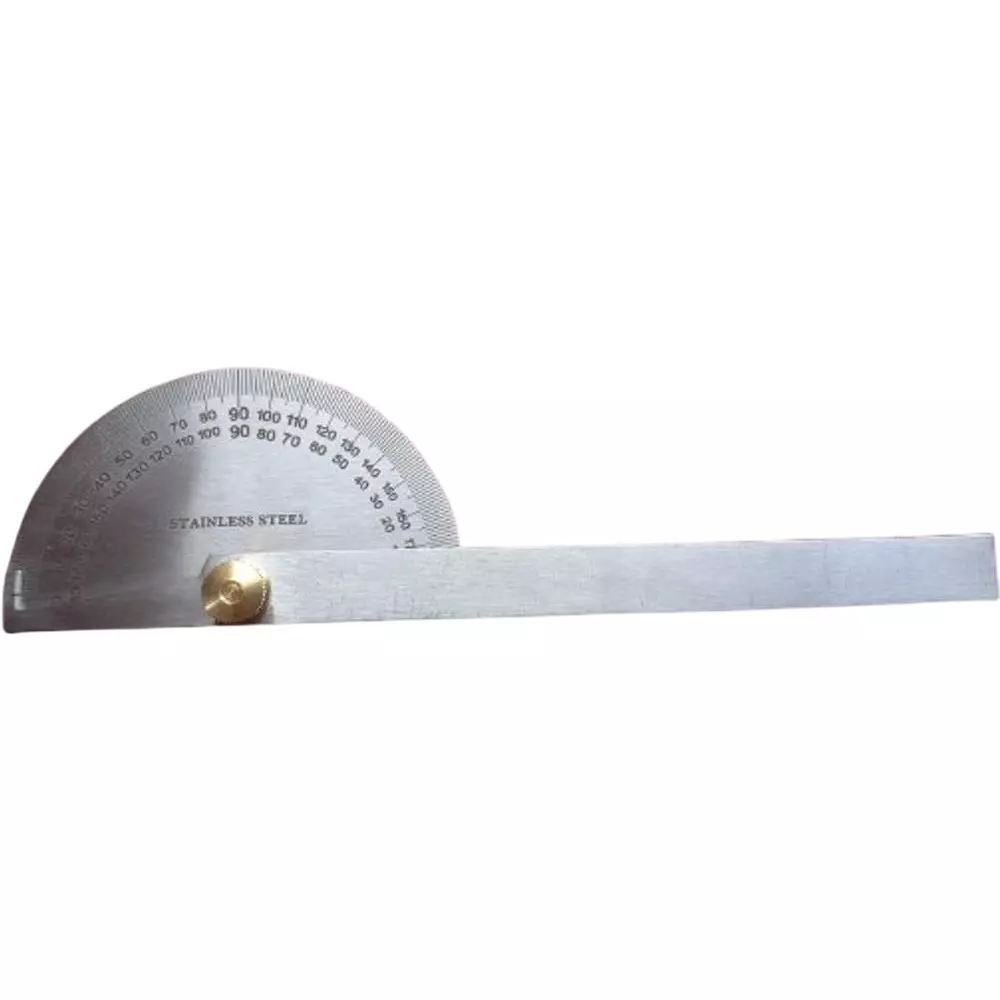 Aastha Tools Degree Protractor D Head Silver 0° to 180° Measurement Range