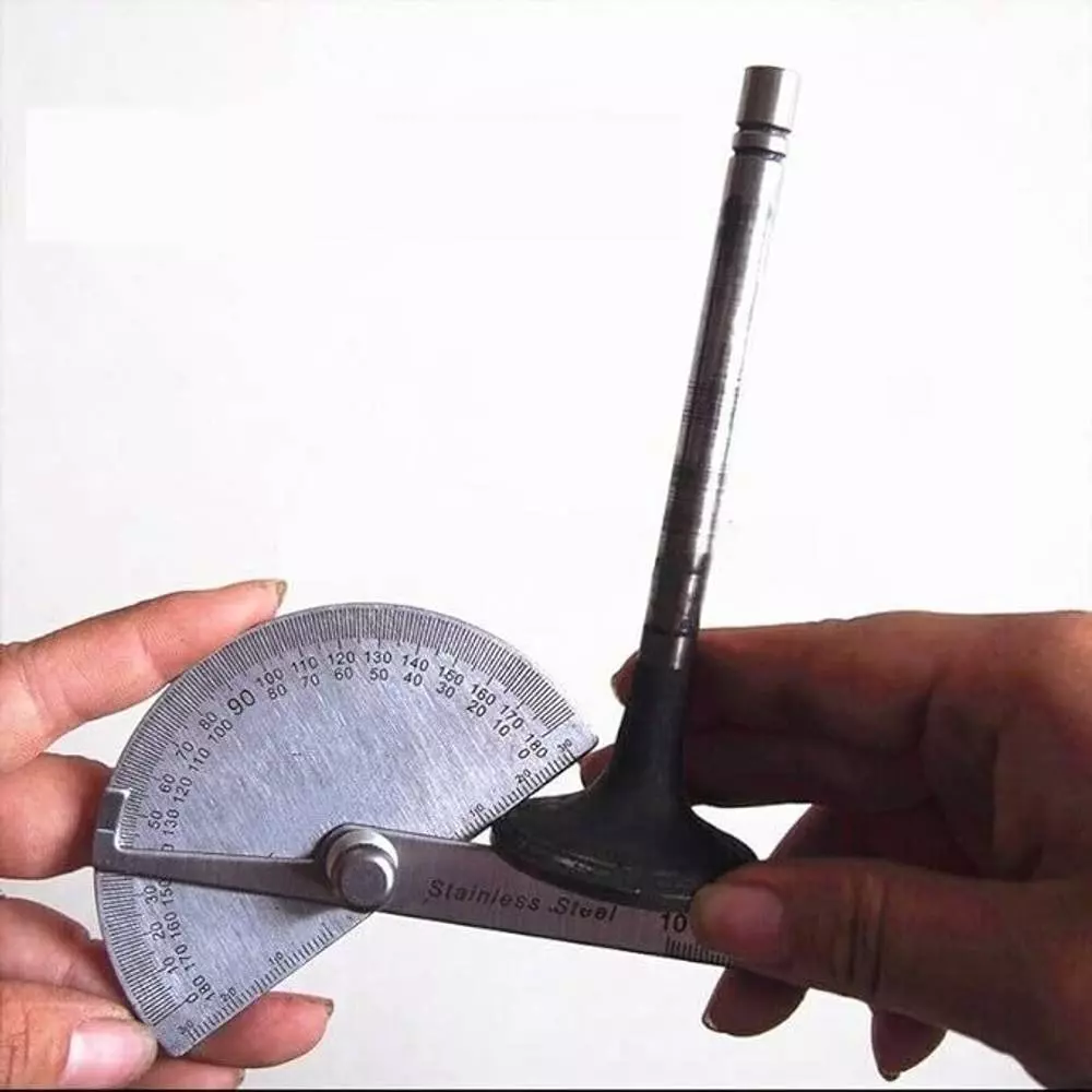 Aastha Tools Degree Protractor D Head Silver 0° to 180° Measurement Range