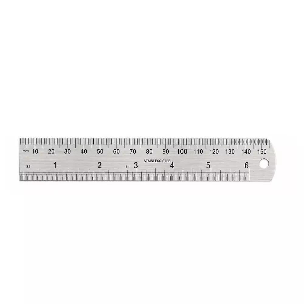 Insize Steel Ruler (Economic Type) 6 inch (150 mm) Range, 7110-150A (Pack of 10)
