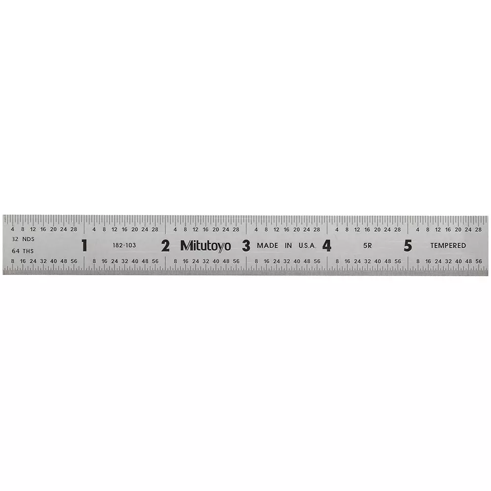 Mitutoyo Steel Ruler 6 inch (5R) Silver, 182-103