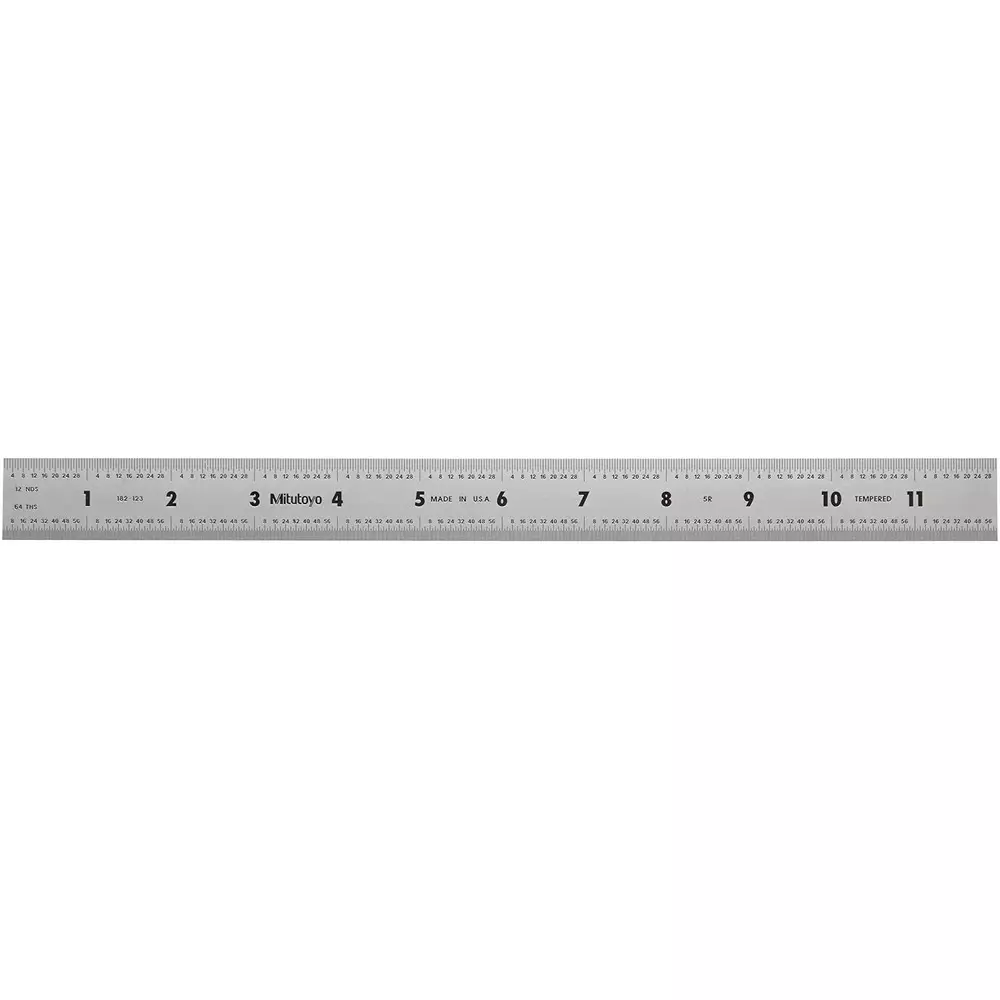 Mitutoyo Steel Ruler 12 inch (5R) Silver, 182-123