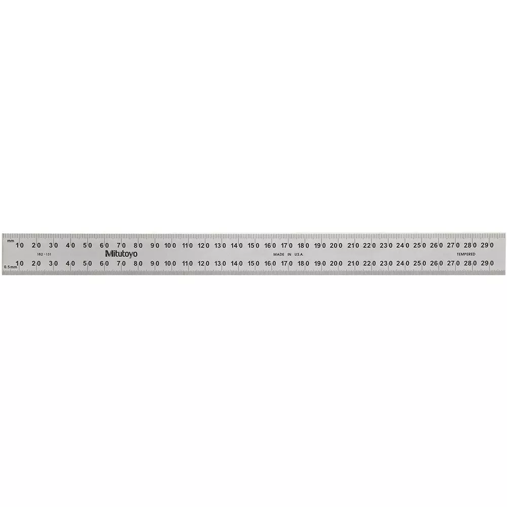 Mitutoyo Steel Ruler 300 mm Silver, 182-131